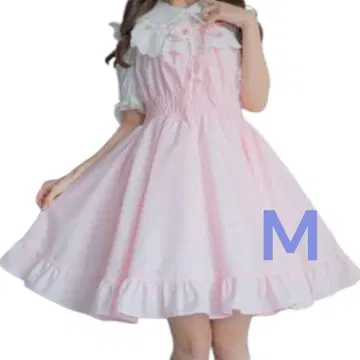 새상품 마시로 아리스 면 레이스 원피스 핑크 M 시마무라