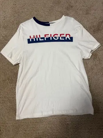 TOMMY HILFIGER 로고 프린트 T셔츠 화이트