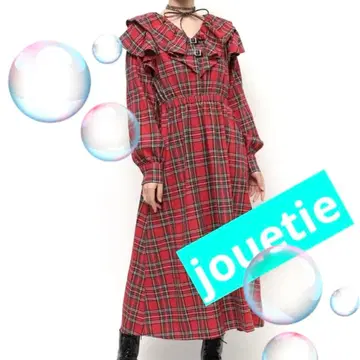 택 포함 새상품 jouetie 숄더 프릴 벨트 롱 원피스