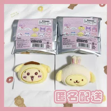 [새상품] 치이카와 x 산리오 헤어 클립 2세트 토끼 폼폼푸딩