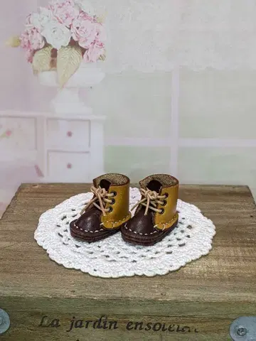 리카짱과 네오 브라이스용 귀여운 가죽 인형 부츠 신발 핸드메이드