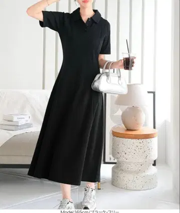 가격 인하 고베 레터스 폴로 원피스 블랙 반팔 완판템 깔끔한
