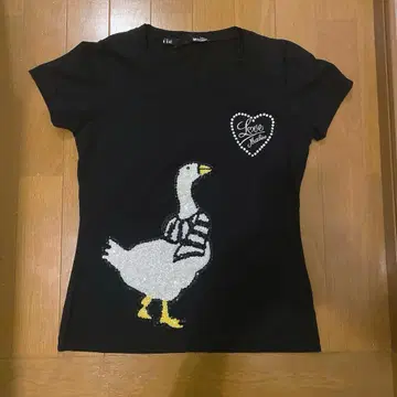 LOVE MOSCHINO 티셔츠 스팽글 비즈 덕 모티브