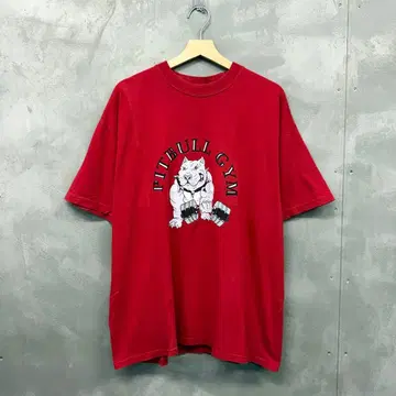 M&O knits PITBULL GYM 2001년 T셔츠 핏불 개