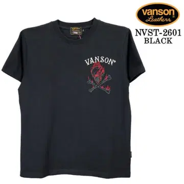 VANSON NVST-2601 스컬본 티셔츠 블랙