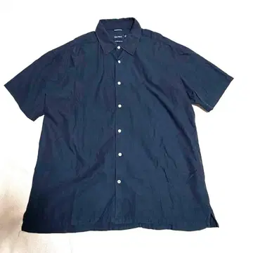 [레어] 90s NAUTICA 실크 코튼 반팔 셔츠 블랙 XXL