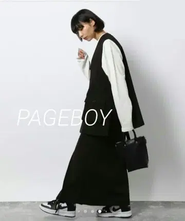 [ PAGEBOY ] 박스 플리츠 타이트 스커트 롱