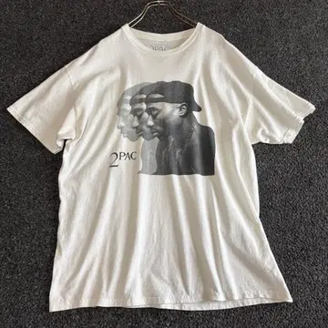 2PAC 포토 프린트 T셔츠 화이트
