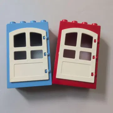 LEGO 듀플로 문이 있는 창틀 부품 2개 세트 듀플로