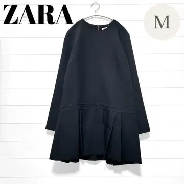 ZARA 자라 박스 플리츠 숏 원피스 블랙 심플 M