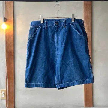 70's 시어스 / USA 제조 / 빈티지 페인터 데님 하프 팬츠 XL