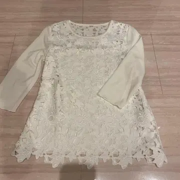 PINORE 꽃무늬 레이스 7부 소매 티셔츠, 블라우스