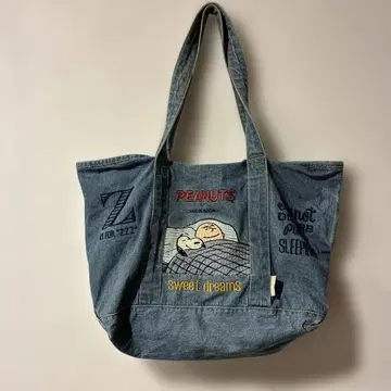 ROOTOTE x PEANUTS 데님 토트백 대용량 콜라보 자수