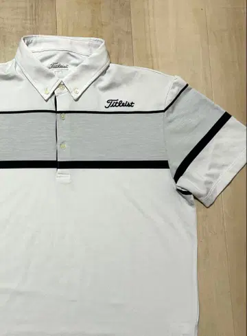 Titleist 타이틀리스트 반팔 피케 셔츠 L 버튼 다운 골프 화이트