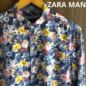 [레어품] ZARA MAN 꽃무늬 스탠드 카라 셔츠