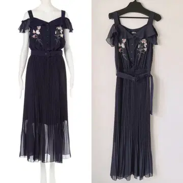 JILL by JILLSTUART 꽃무늬 자수 플리츠 원피스