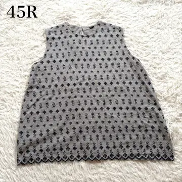 새상품급 45R 하케메 컷워크 자수 블라우스 상의 꽃무늬