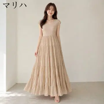 컨디션 최상 MARIHA 마리하 베이지 여름 레이디 롱 원피스 맥시 길이