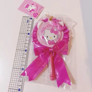 산리오 헬로키티 캔뱃지 로제트 지팡이 리본