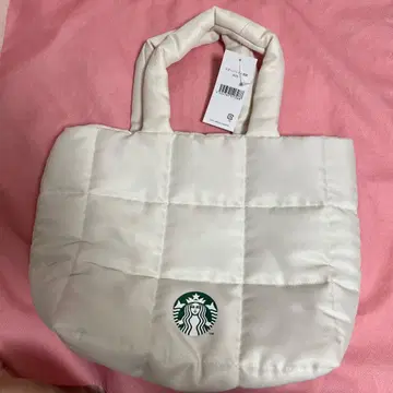 Starbucks 퀼팅 토트백 화이트