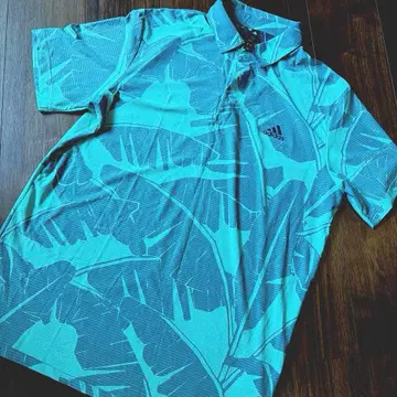 adidas 리프 무늬 피케 셔츠 XL 사이즈