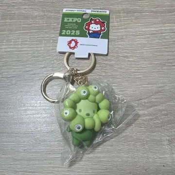 오사카 엑스포 산리오 미야쿠미야쿠 입체 마스코트 키링 포차코 그린