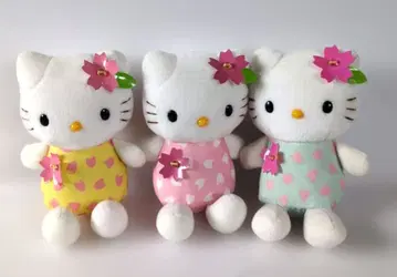 [ 익명 배송 ] Hello Kitty 키티 벚꽃 봉제 인형 3개 세트