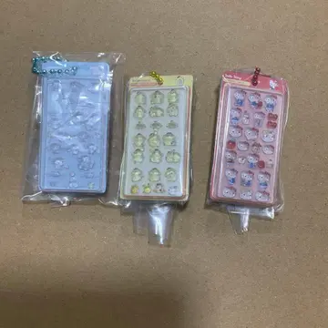 산리오 캐릭터즈 입체 씰 3종 세트 모자 꽁지 드롭 씰