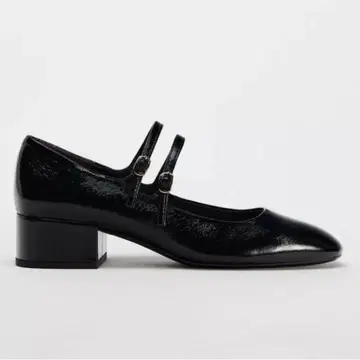 ZARA 더블 스트랩 블록 힐 신발 38