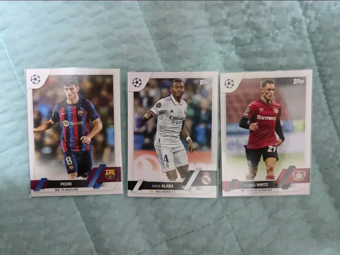 topps 토트넘 페드리, 알라바, 비르츠 축구 카드 판매합니다