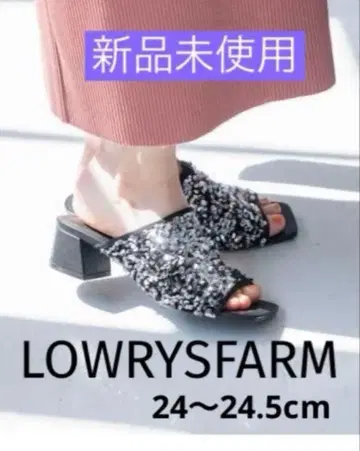 가격 인하 협상 가능 LOWRYSFARM 딥 어퍼 샌들 뮬 스퀘어