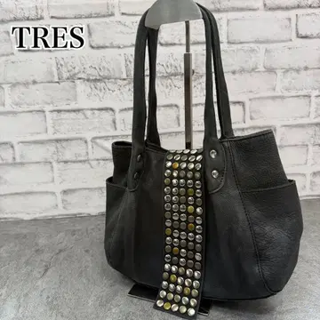 TRES Y2K 00s archive bag 스터드 토트백 천연 가죽
