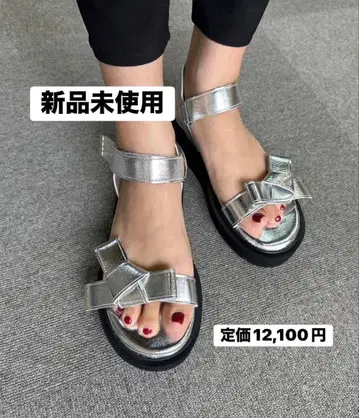 [미사용 새상품] JIHYANG 치앙 프론트 리본 루카 실버 M