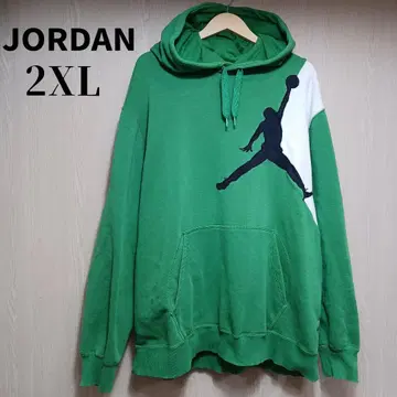 JORDAN 후드티 2XL 그린 빅 로고