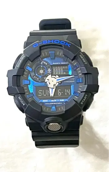 CASIO G-SHOCK GA-710 블랙 블루 아날로그 디지털 손목시계