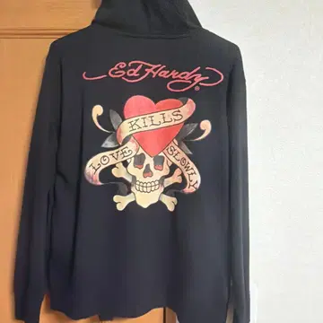 Ed Hardy 집업 후드티 블랙