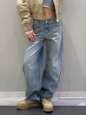 gap 로우라이즈 배럴 데님