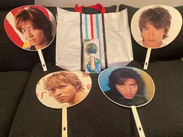 SMAP 기무라 타쿠야 부채 4점 & 토트백 & 응원봉 세트