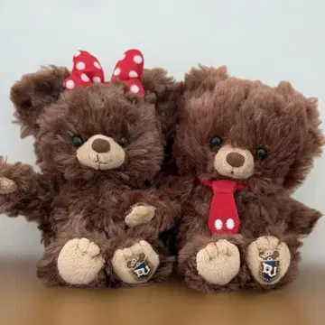 초대 유니베어시티 모카 & 푸딩 봉제 인형 키체인 페어