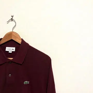LACOSTE 긴팔 피케 셔츠 버건디 보르도 와인 레드 L1313LJ