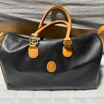 TRUSSARDI 보스턴 백 블랙 가죽 여행 가방