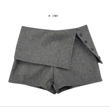 BLACKUP 그레이 랩 스타일 숏팬츠