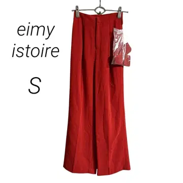 [ eimy istoire ] 와이드 팬츠 레드 빨간색 벨트 포함 S