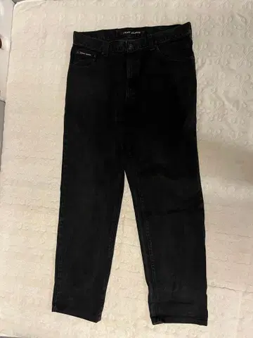 미국제 [DKNY] 블랙 데님 배기 루즈 테이퍼드 초와이드