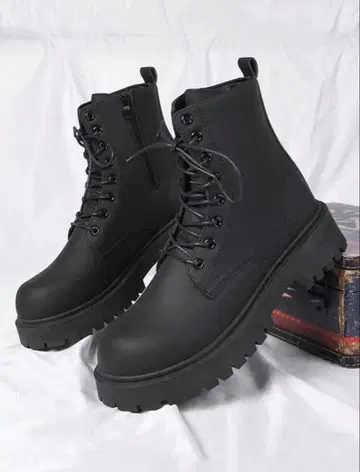 남성용 레이스업 부츠 블랙