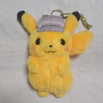 명탐정 피카츄 마스코트 키링 봉제 인형 약 14cm