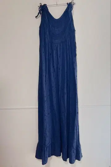Bianca's Closet 도트 무늬 빈티지 가공 맥시 원피스 네이비