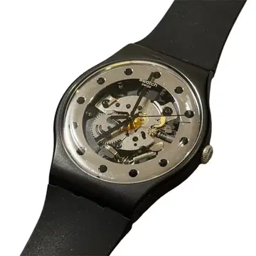 Swatch 손목시계 블랙 스켈레톤