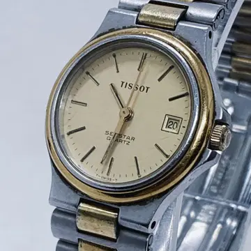 배터리 교환 완료 TISSOT 시스타 데이트 콤비 빈티지 여성용