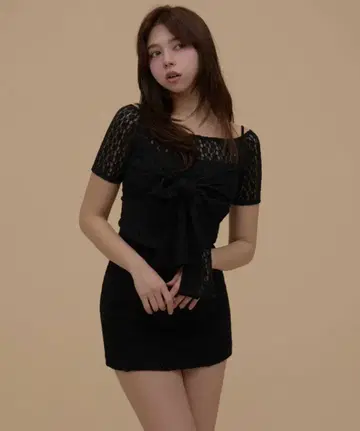 andmary Bouquet lace set up black